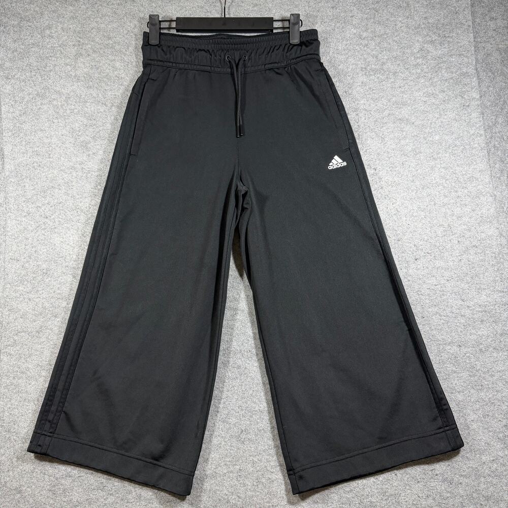 Adidas Tiro Track Capri Pants Womens XS Black 3-Stripe Athletic Soccer Loose Fit
